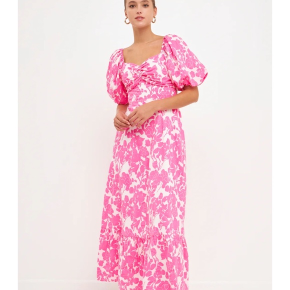 Floral Cut-Out Maxi Dress FUCHSIA / S - Picture 3 of 3